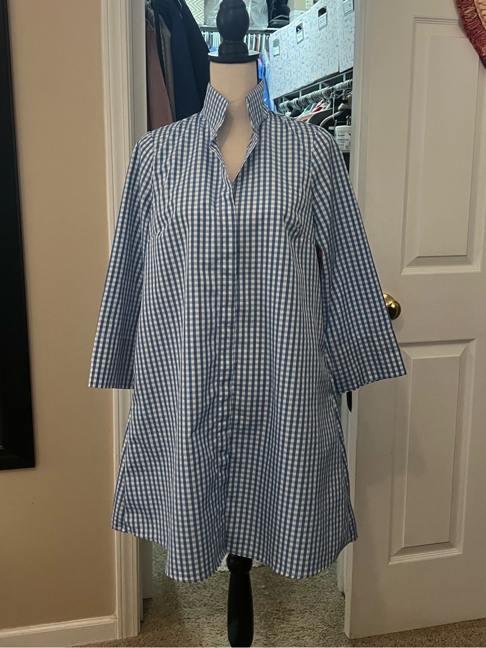 Tuckernuck Blue and White Gingham Charlie Dress, sz Small